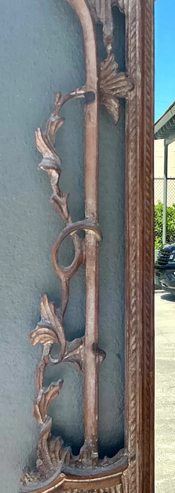 Vintage Carved Wood Pagoda Mirror — additional photo 7