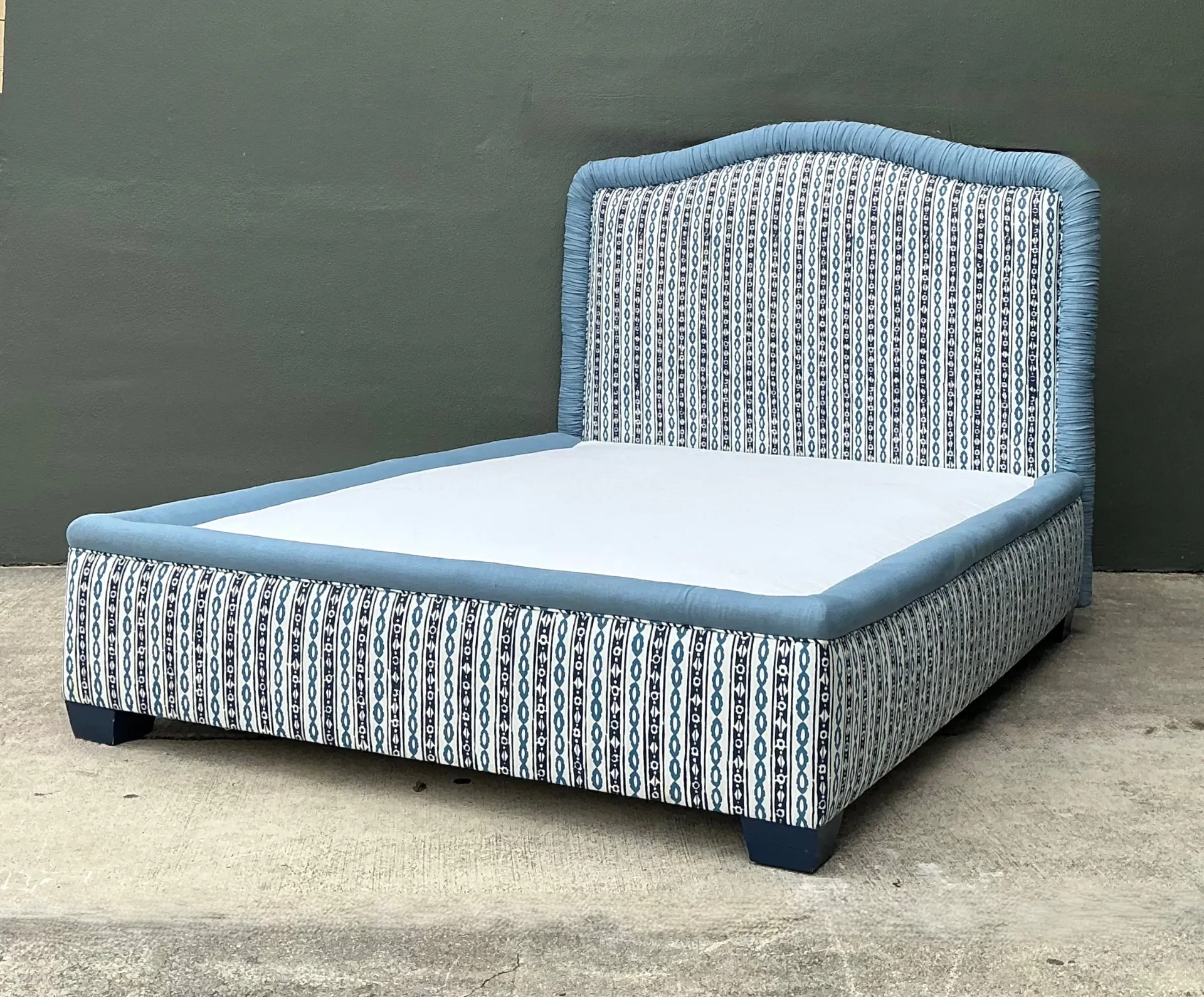 Vintage Upholstered Queen Bed Frame — additional photo 1