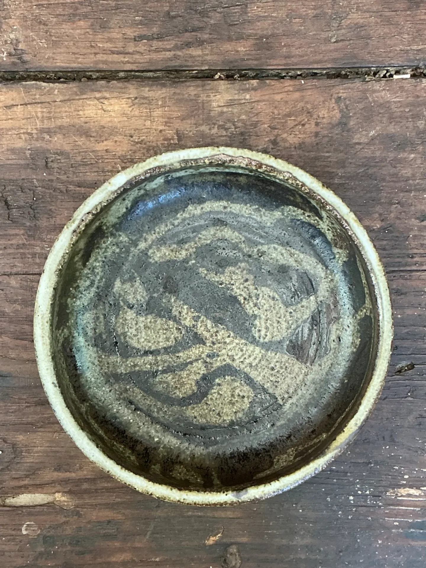 Vintage Abstract Design Pottery Bowl — additional photo 1