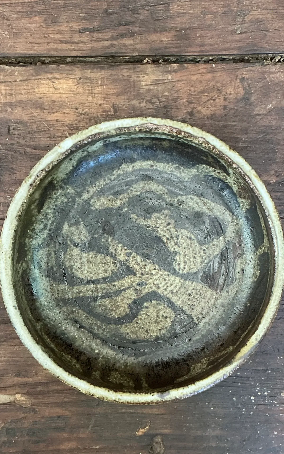 Vintage Abstract Design Pottery Bowl