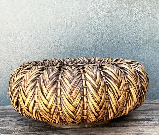 Vintage Handcrafted Rattan Centerpiece — additional photo 7