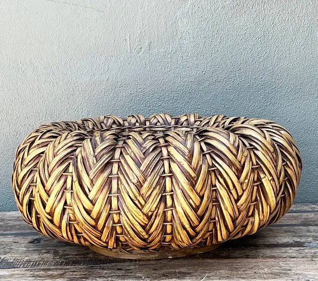 Vintage Handcrafted Rattan Centerpiece — additional photo 1