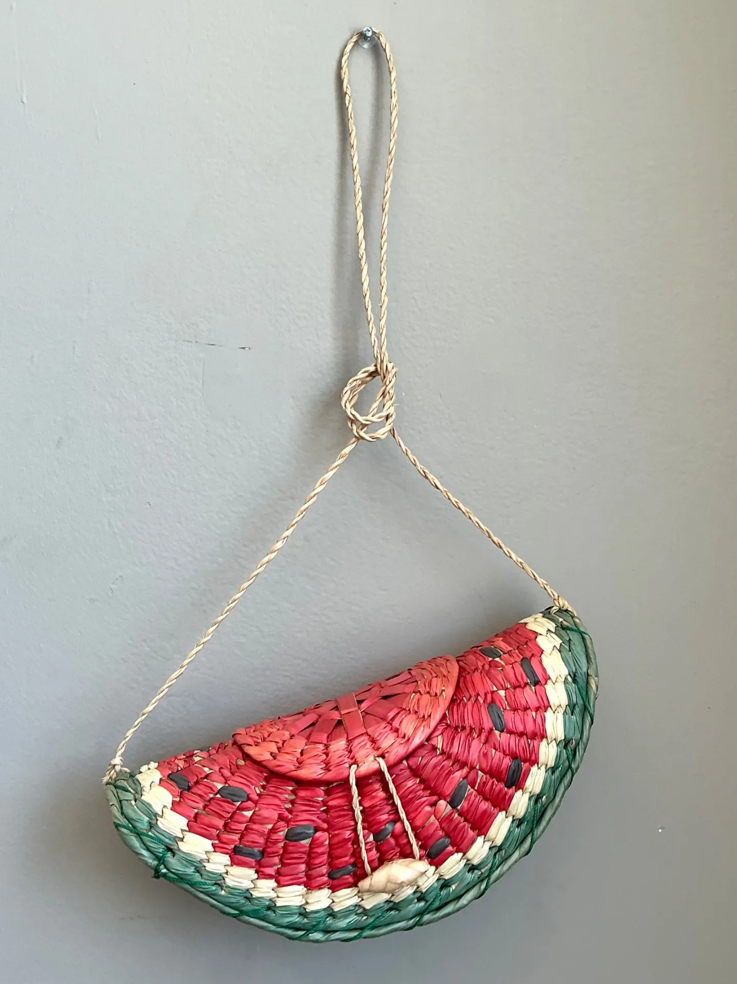 Vintage Woven Rattan Watermelon Bag — additional photo 3