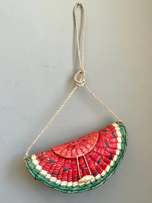 Vintage Woven Rattan Watermelon Bag — additional photo 6