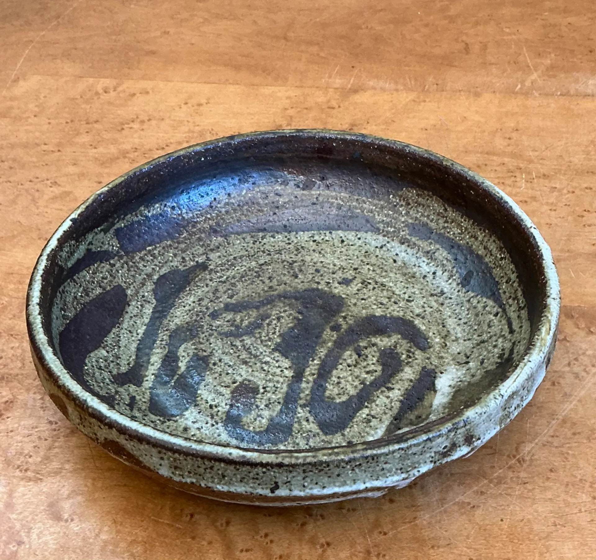 Vintage Abstract Design Pottery Plate — additional photo 5