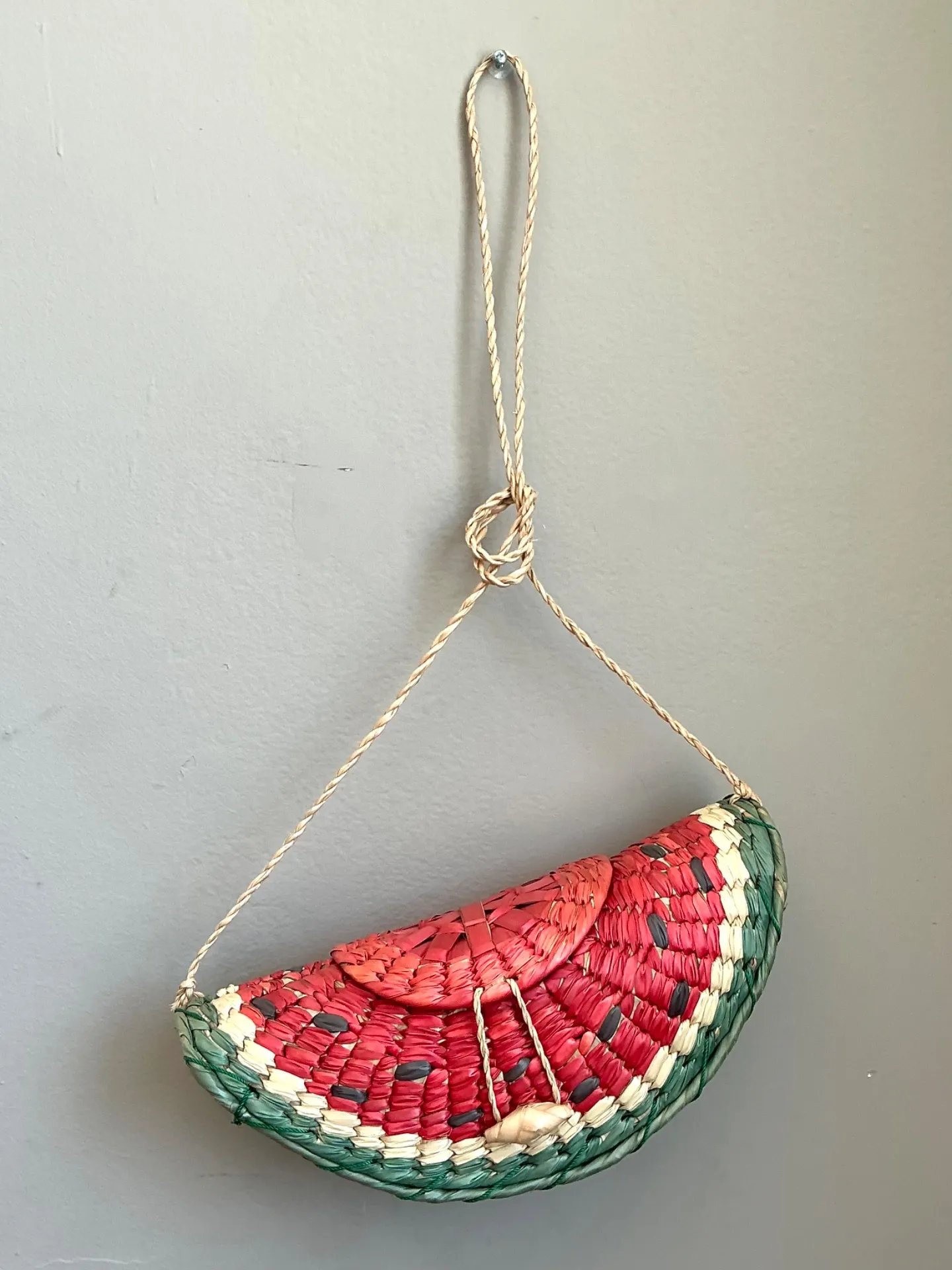 Vintage Woven Rattan Watermelon Bag — additional photo 2