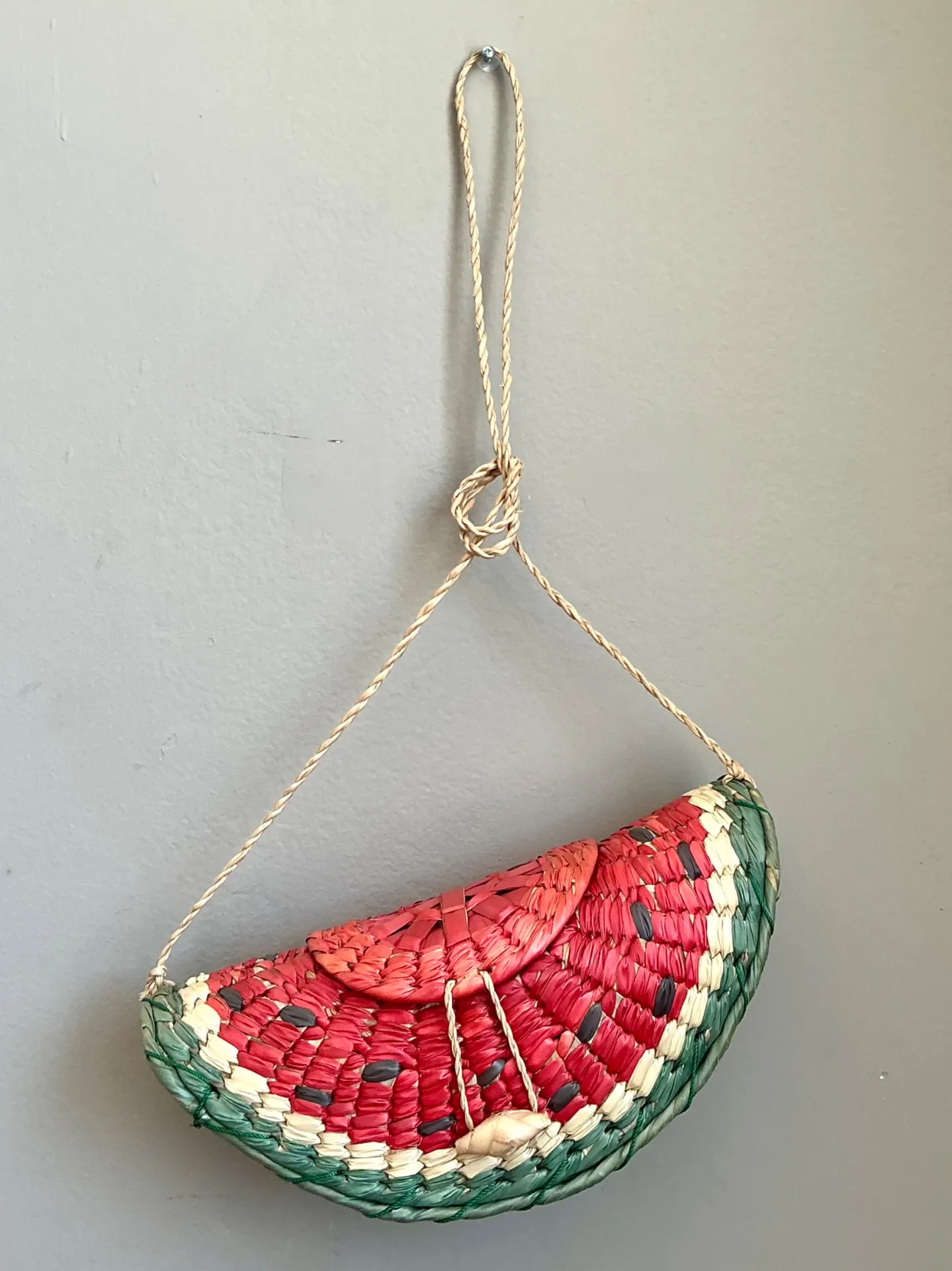 Vintage Woven Rattan Watermelon Bag — additional photo 4