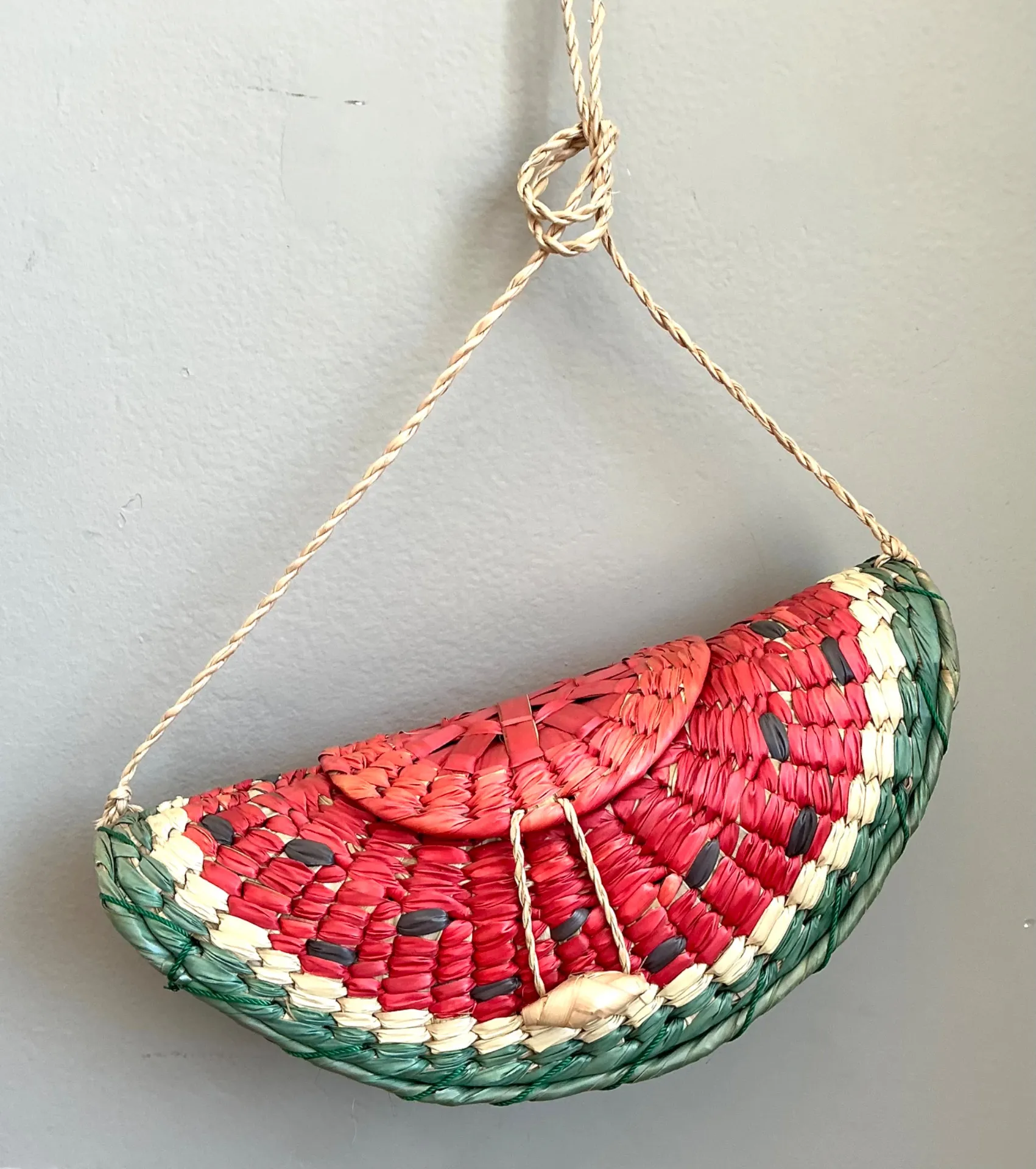 Vintage Woven Rattan Watermelon Bag — additional photo 5