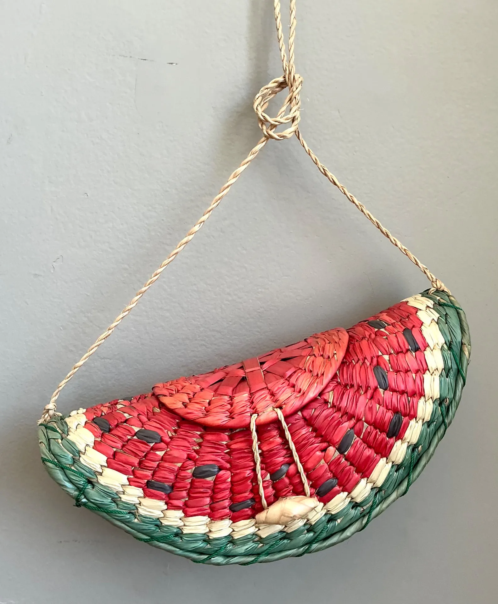 Vintage Woven Rattan Watermelon Bag — additional photo 7