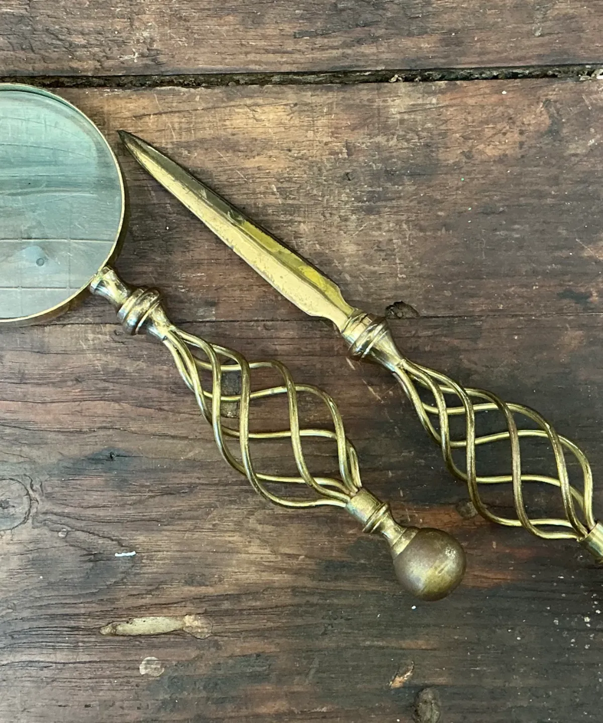 Vintage Brass Magnifying Glass and Letter Opener — additional photo 6