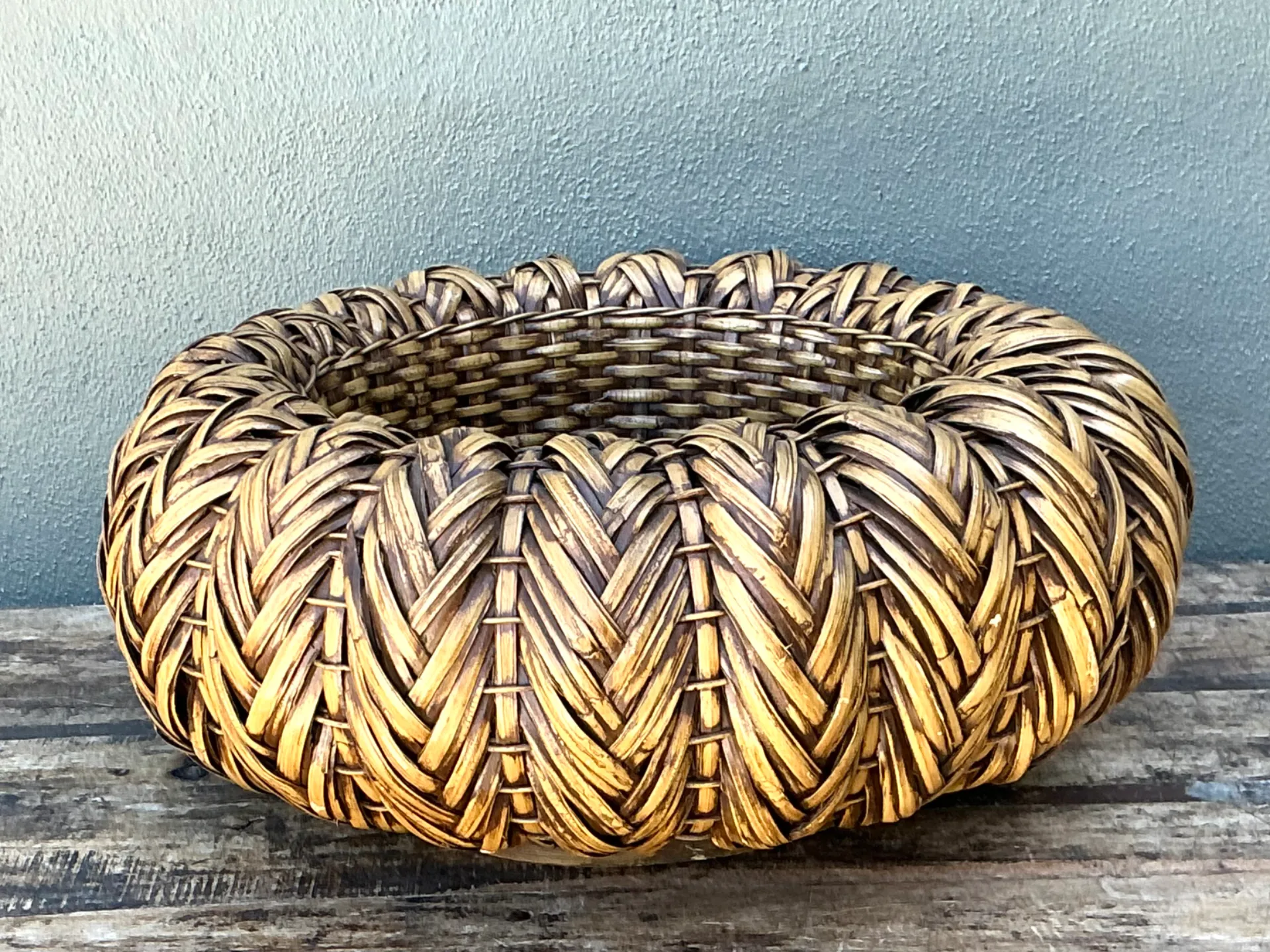Vintage Handcrafted Rattan Centerpiece — additional photo 2