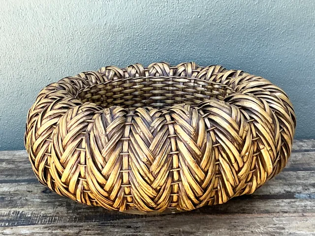 Vintage Handcrafted Rattan Centerpiece — additional photo 2
