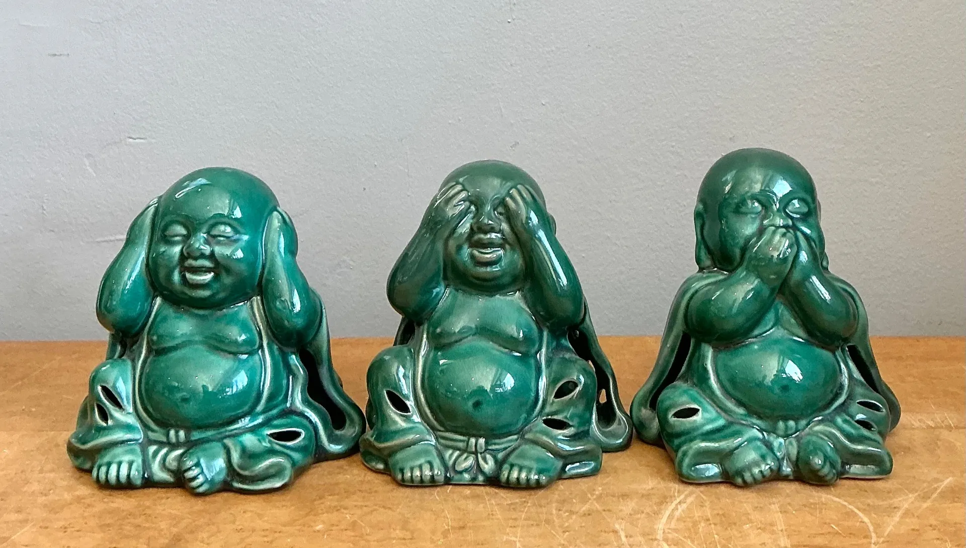 Vintage Ceramic Buddha Figurines - Set of 3 — additional photo 7
