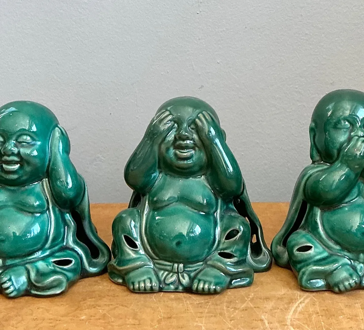 Vintage Ceramic Buddha Figurines - Set of 3 — additional photo 7
