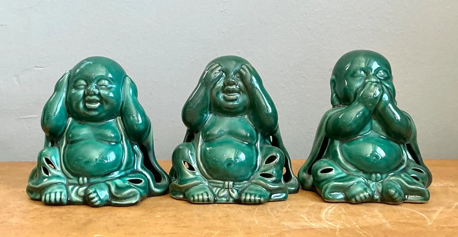 Vintage Ceramic Buddha Figurines - Set of 3 — additional photo 4