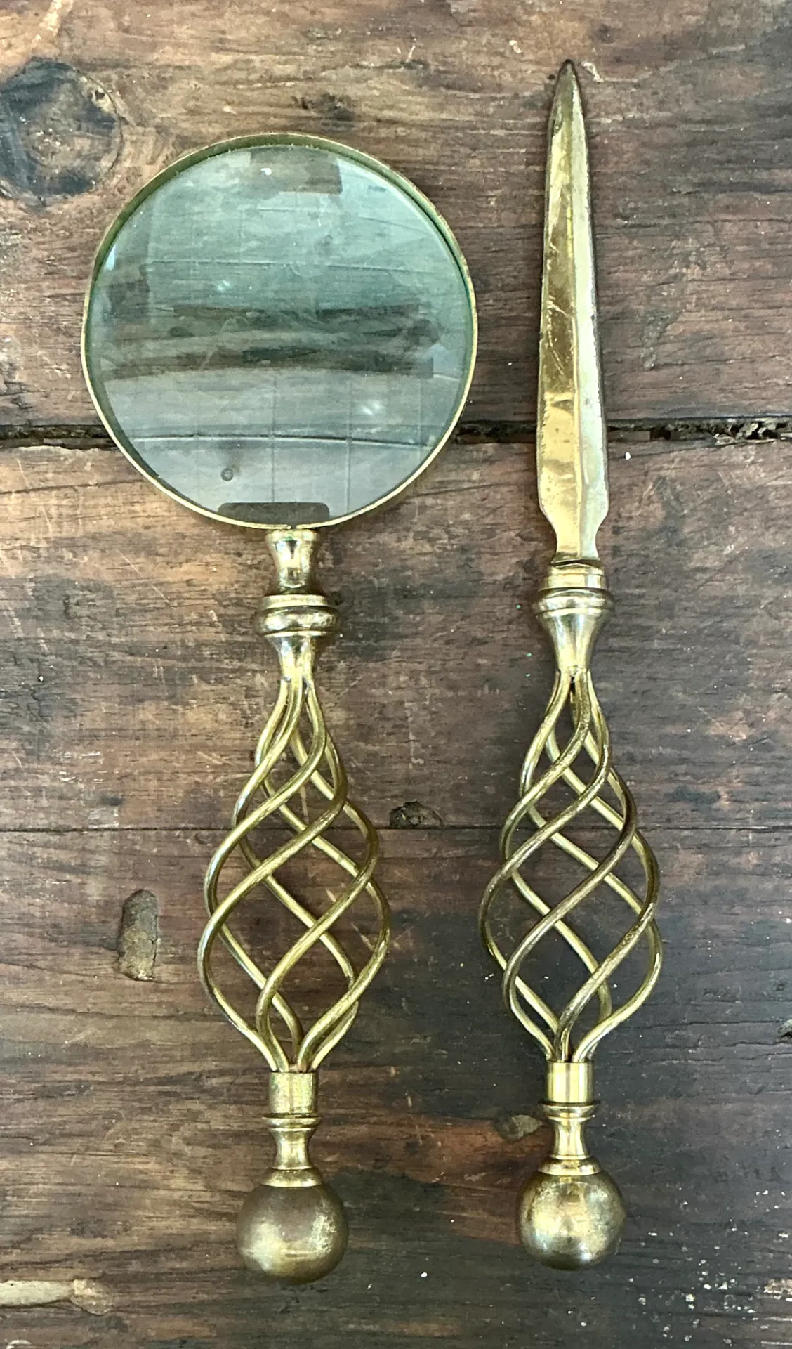 Vintage Brass Magnifying Glass and Letter Opener — additional photo 8