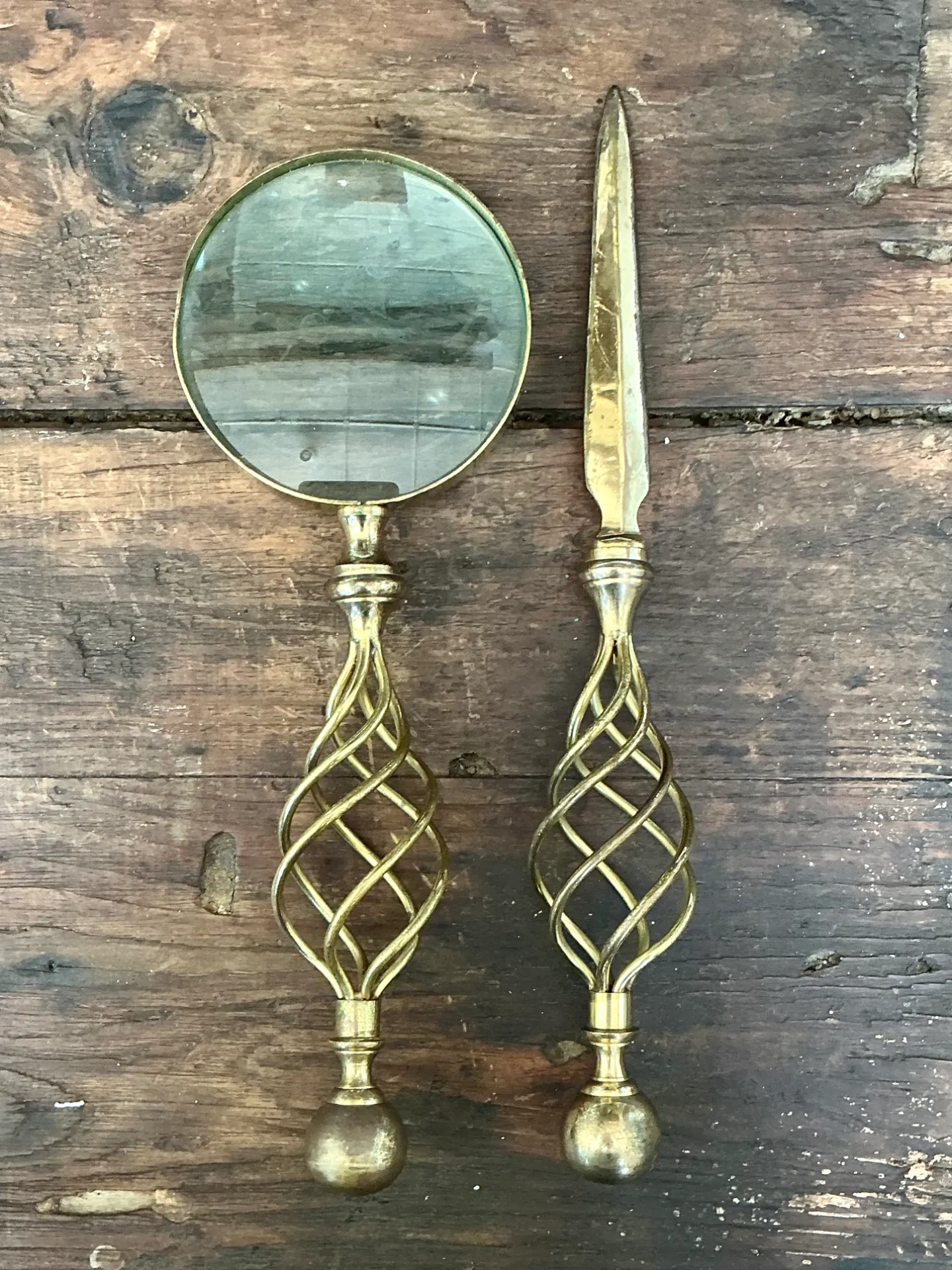 Vintage Brass Magnifying Glass and Letter Opener — additional photo 5