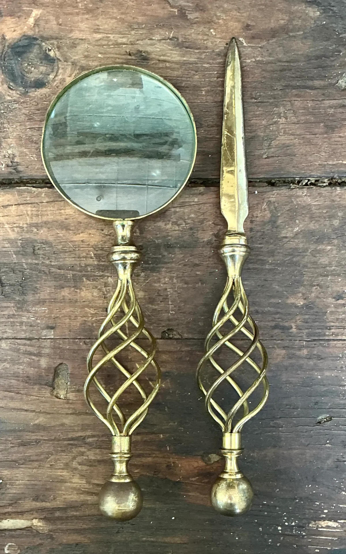 Vintage Brass Magnifying Glass and Letter Opener — additional photo 5