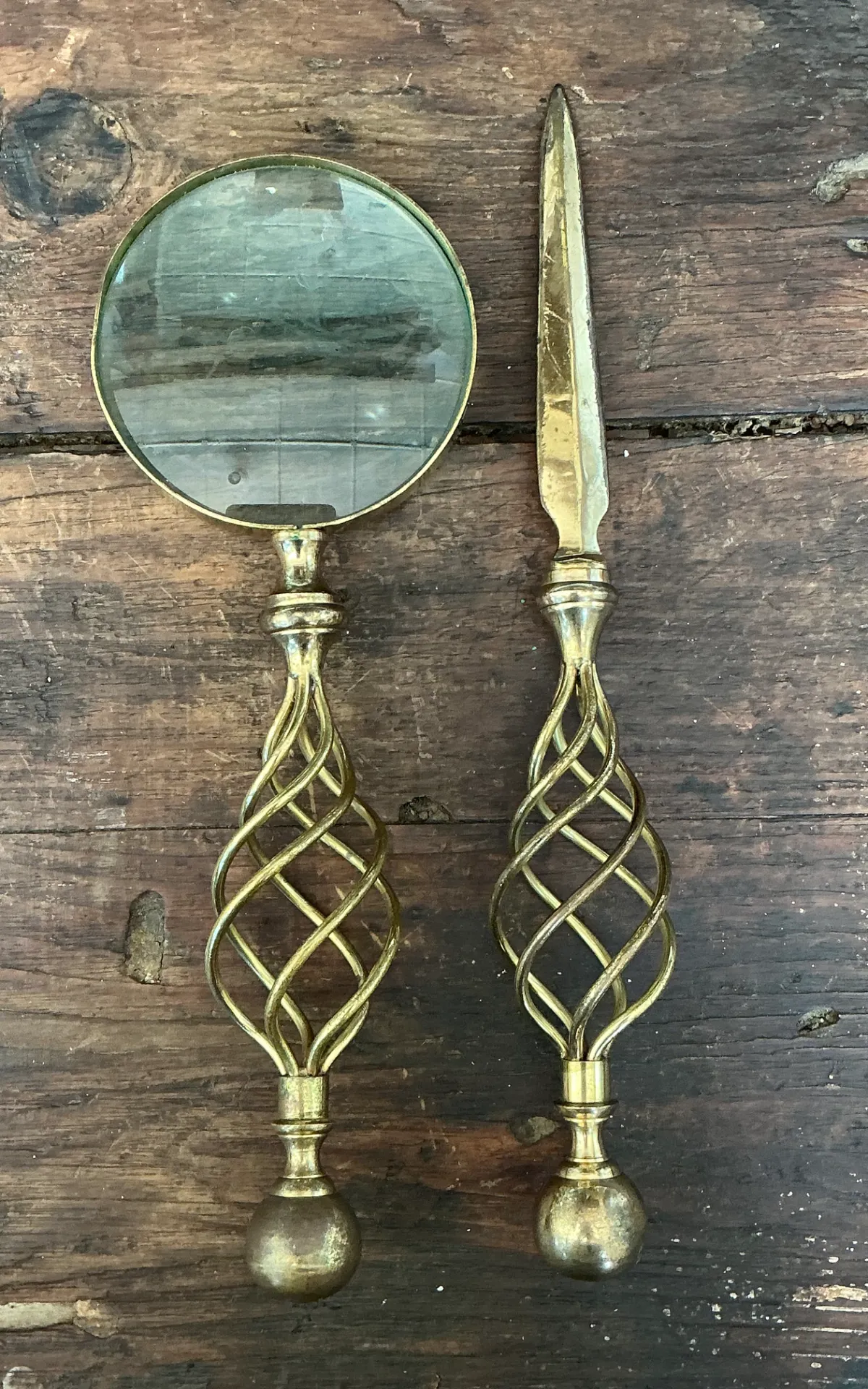 Vintage Brass Magnifying Glass and Letter Opener — additional photo 7