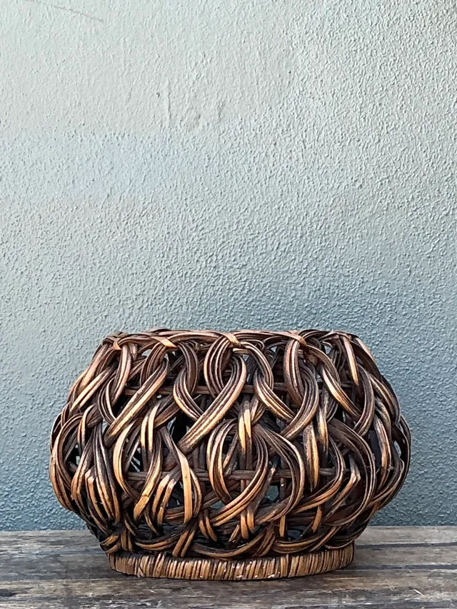 Vintage Handcrafted Woven Rattan Basket — additional photo 8
