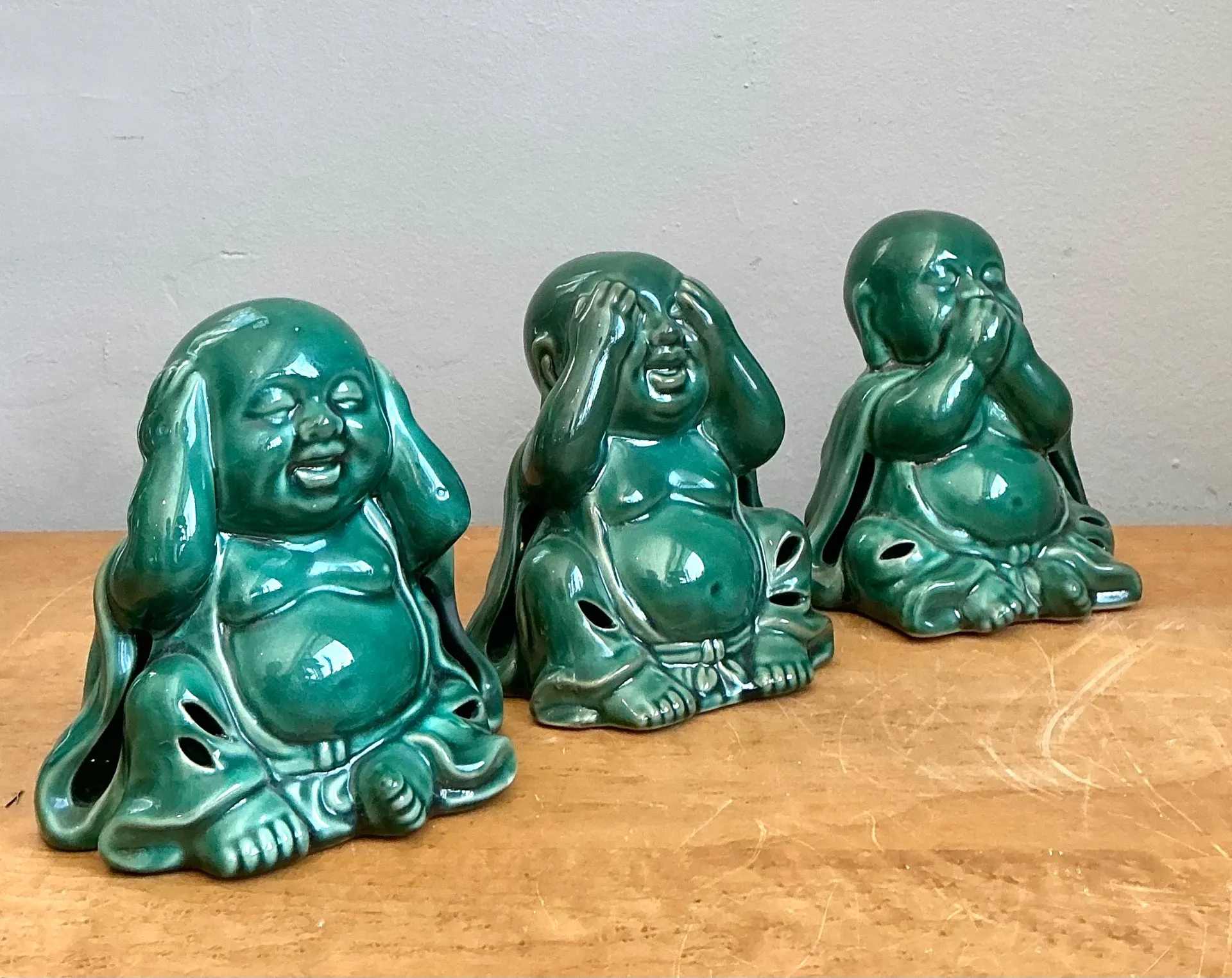 Vintage Ceramic Buddha Figurines - Set of 3 — additional photo 8