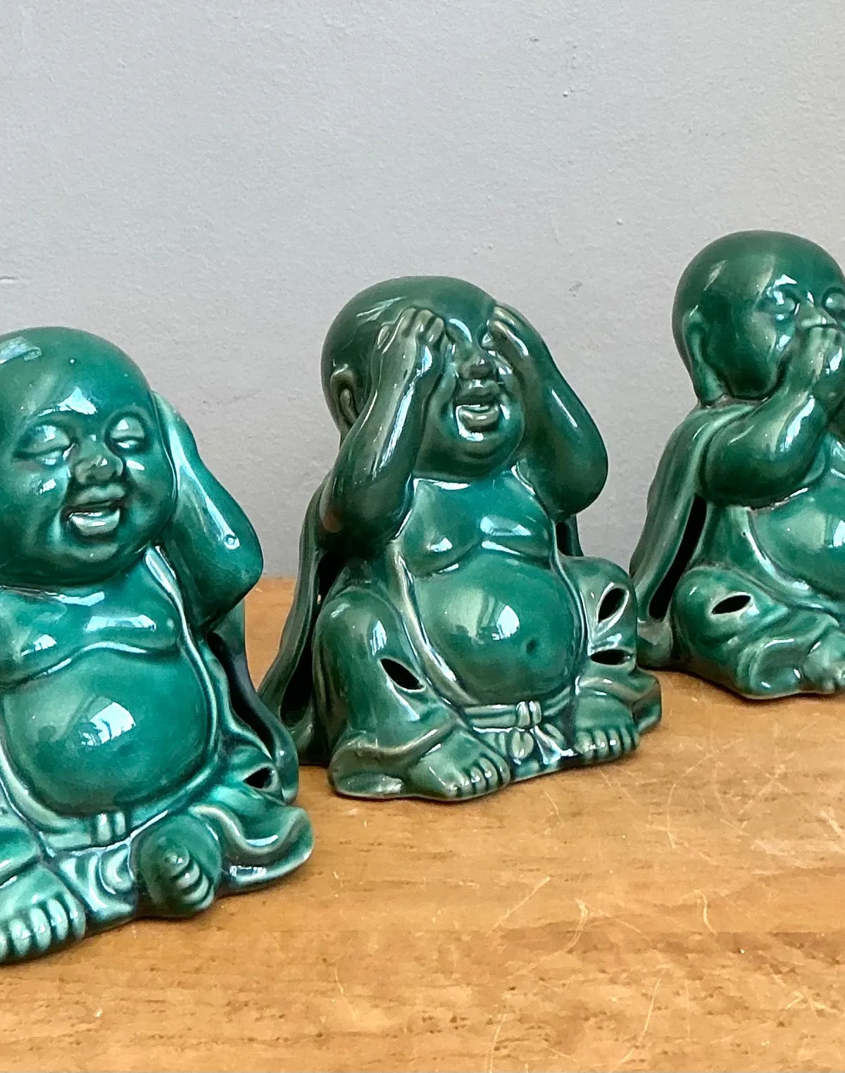 Vintage Ceramic Buddha Figurines - Set of 3 — additional photo 8