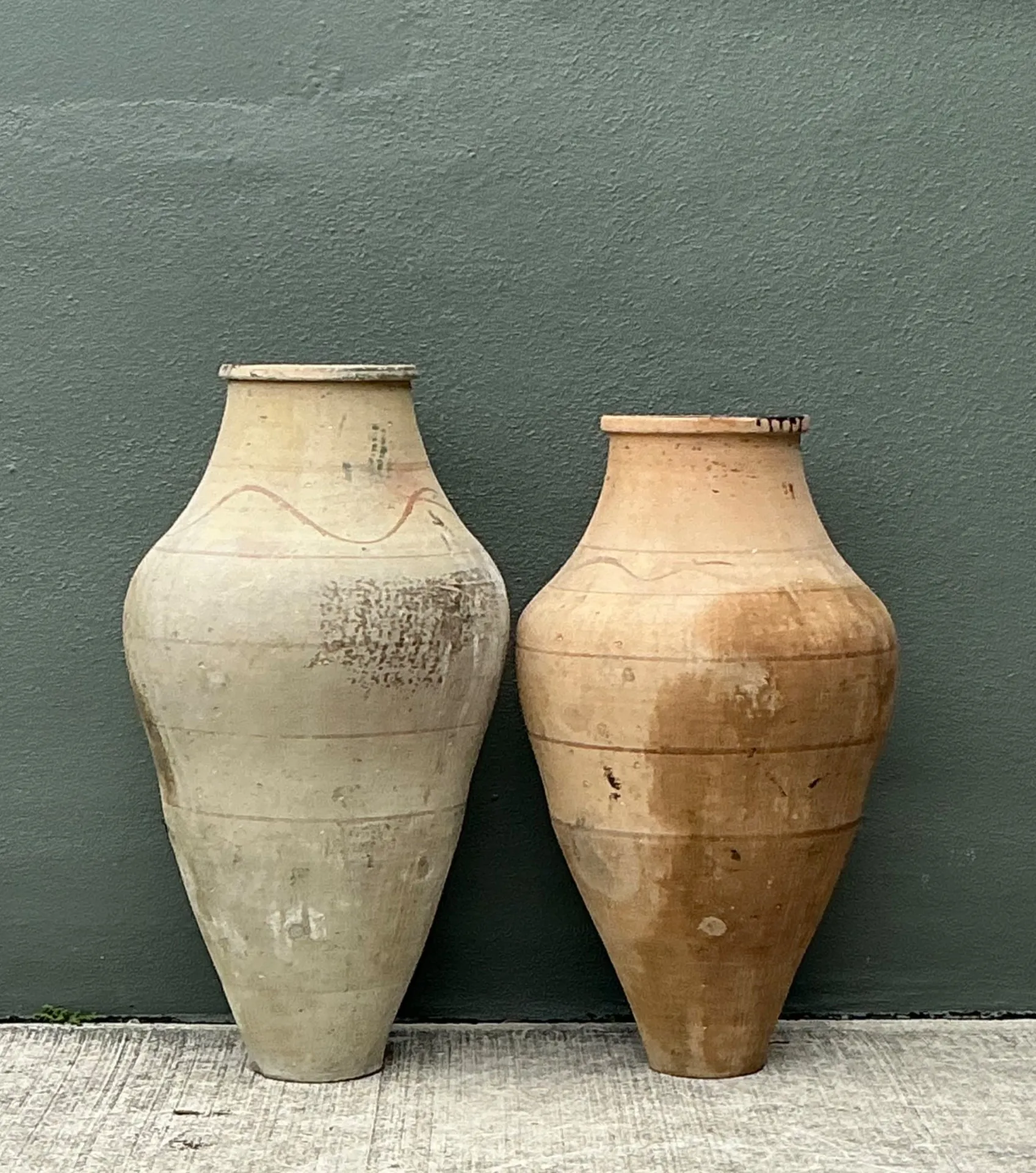 Vintage Monumental Turkish Terracotta Vessels - A Pair — additional photo 1