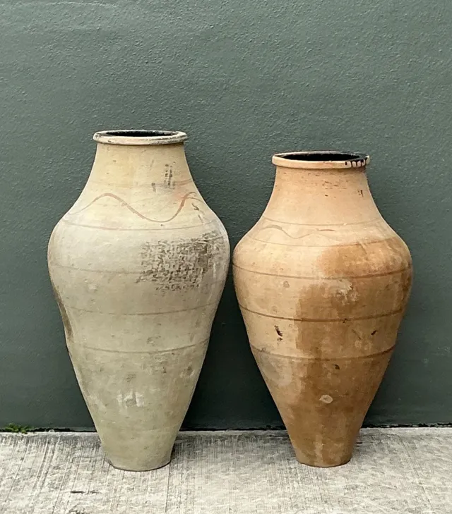 Vintage Monumental Turkish Terracotta Vessels - A Pair — additional photo 5