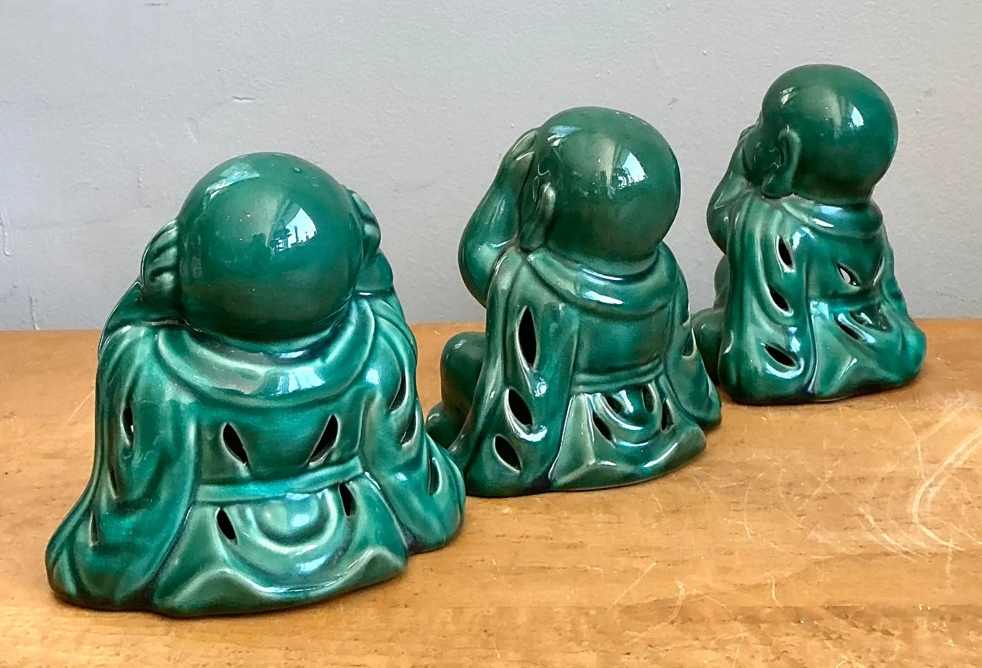Vintage Ceramic Buddha Figurines - Set of 3 — additional photo 2
