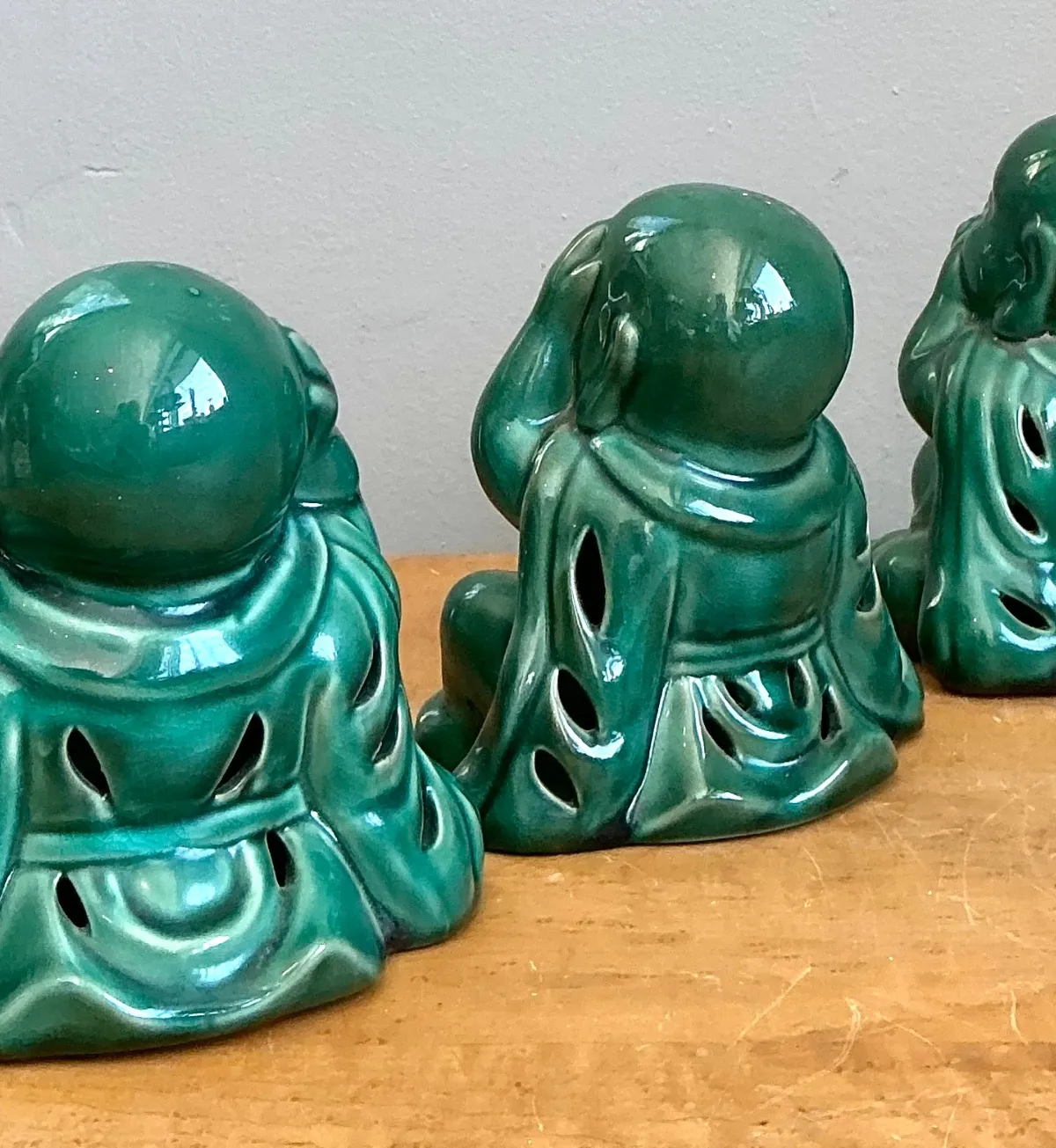 Vintage Ceramic Buddha Figurines - Set of 3 — additional photo 2