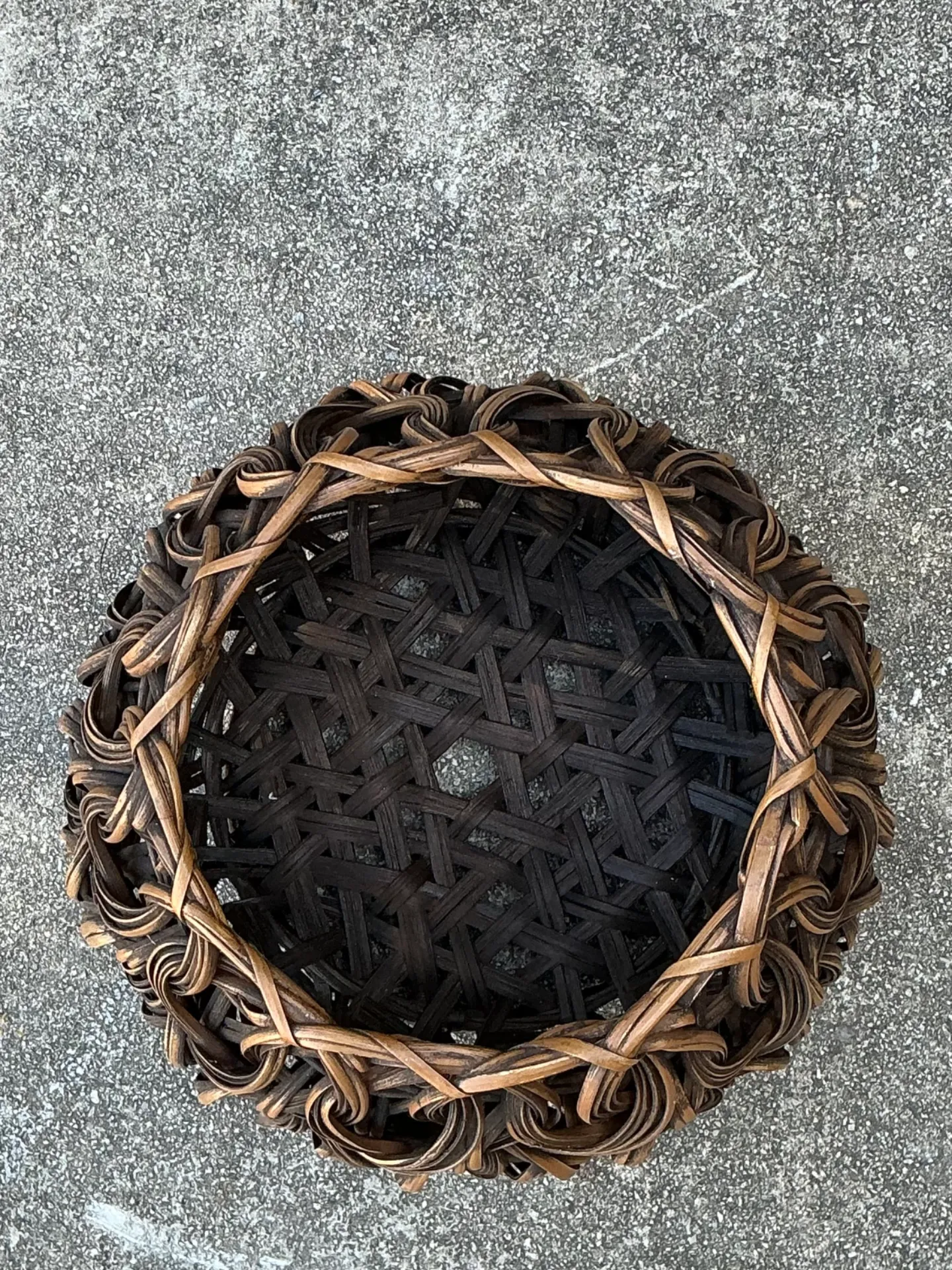 Vintage Handcrafted Woven Rattan Basket — additional photo 6