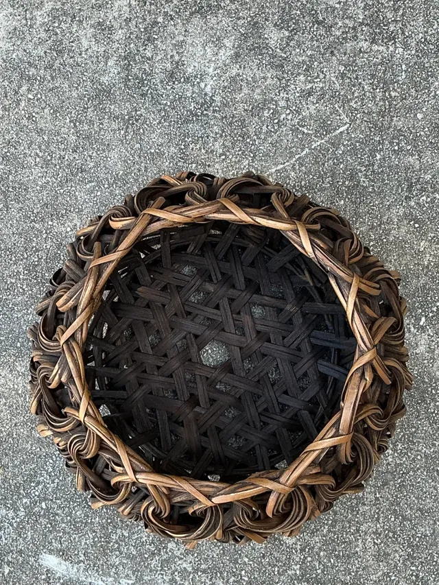Vintage Handcrafted Woven Rattan Basket — additional photo 6