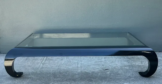 Vintage Lacquer and Glass Coffee Table — additional photo 2