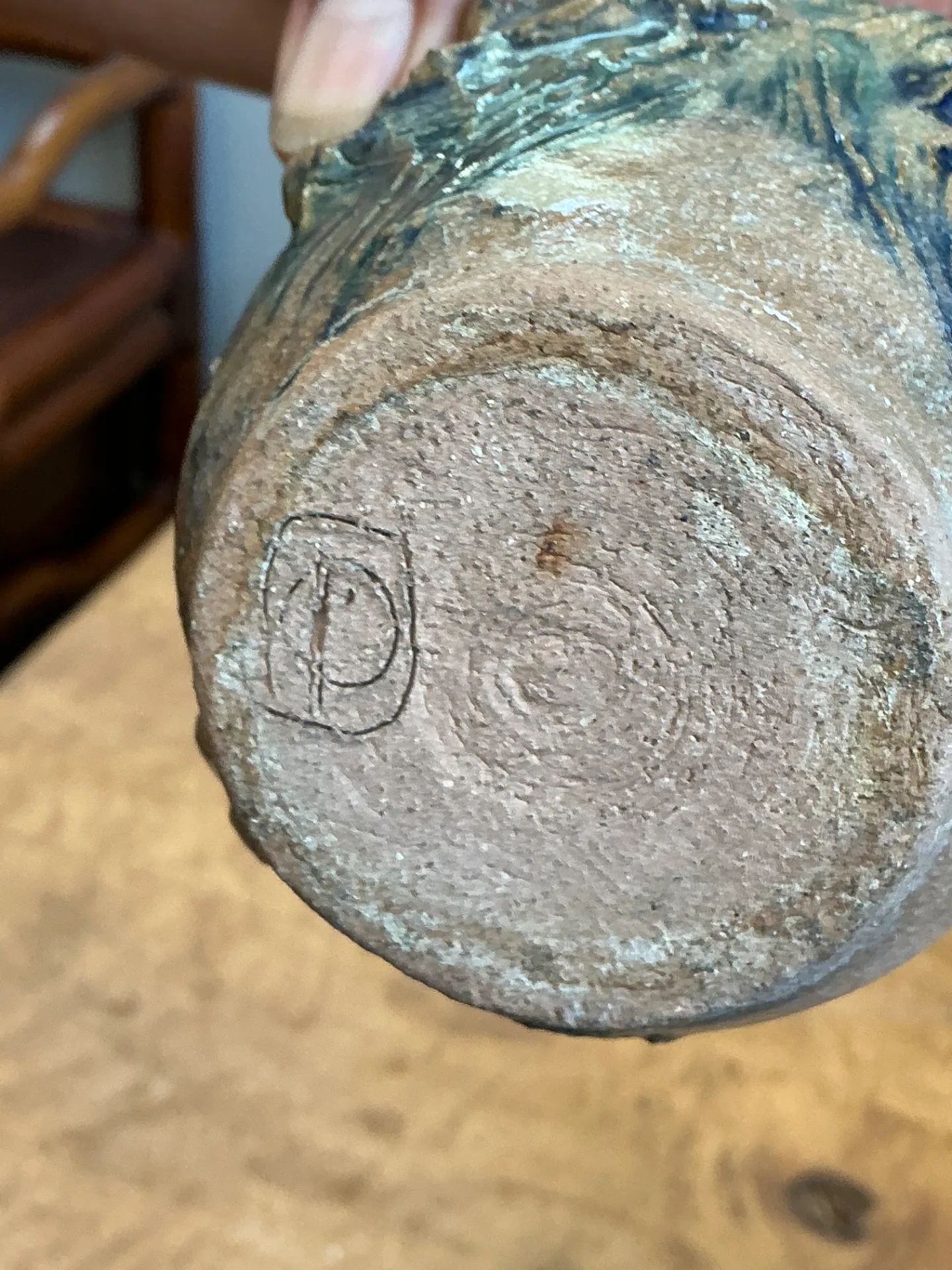 Vintage Abstract Glazed Pottery Vase — additional photo 6