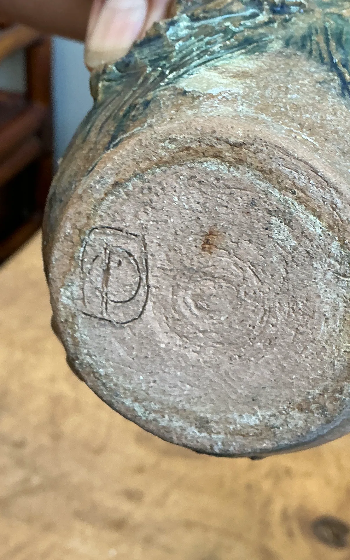 Vintage Abstract Glazed Pottery Vase — additional photo 6