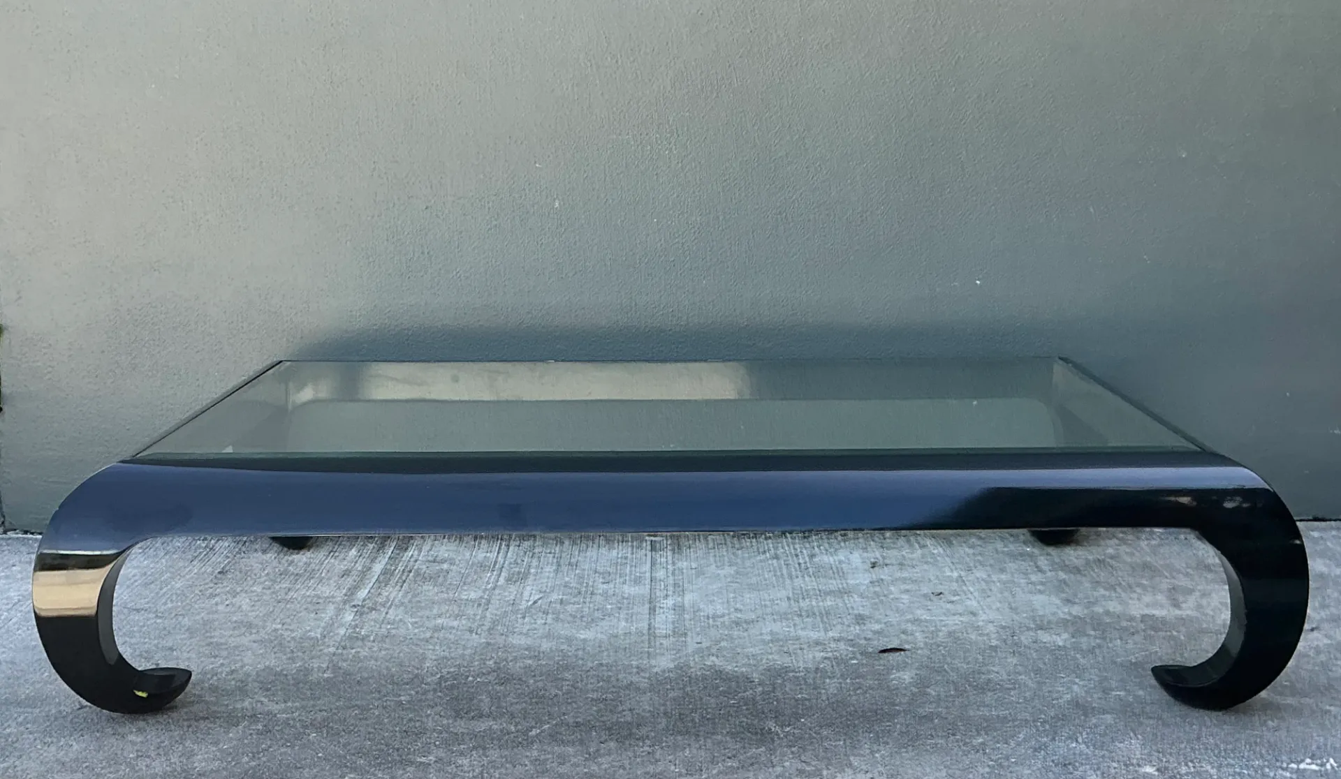 Vintage Lacquer and Glass Coffee Table — additional photo 4