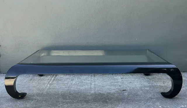 Vintage Lacquer and Glass Coffee Table — additional photo 4
