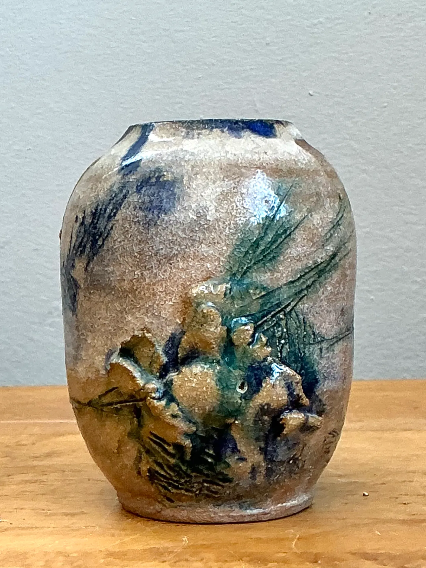Vintage Abstract Glazed Pottery Vase — additional photo 1