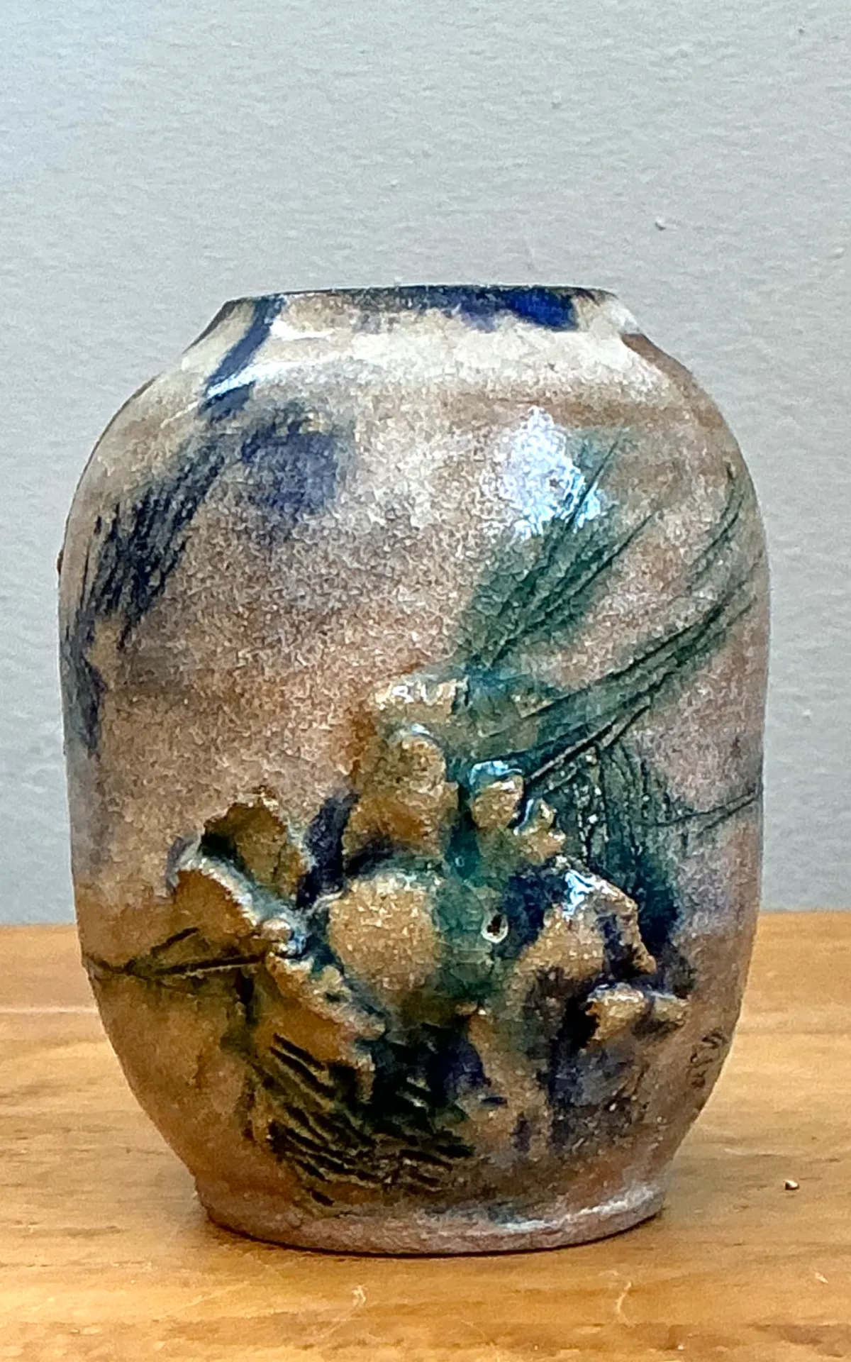 Vintage Abstract Glazed Pottery Vase
