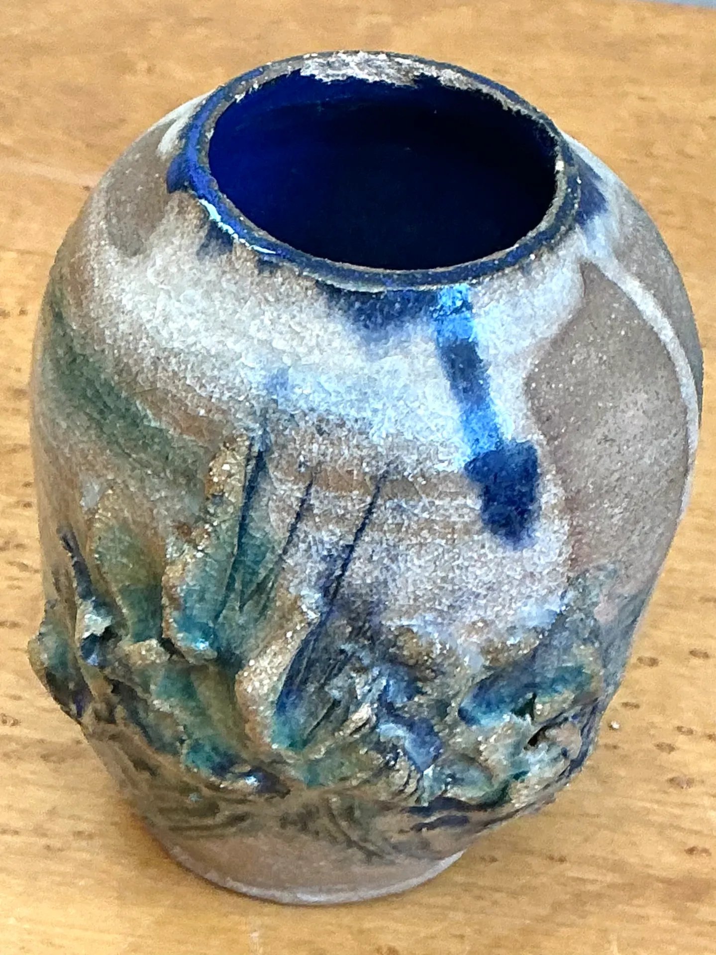 Vintage Abstract Glazed Pottery Vase — additional photo 3
