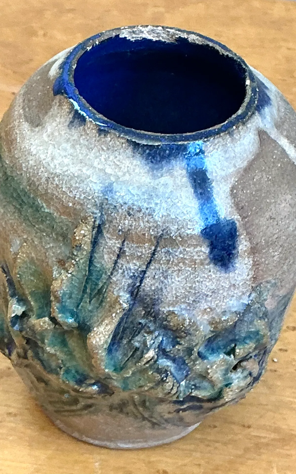 Vintage Abstract Glazed Pottery Vase — additional photo 3