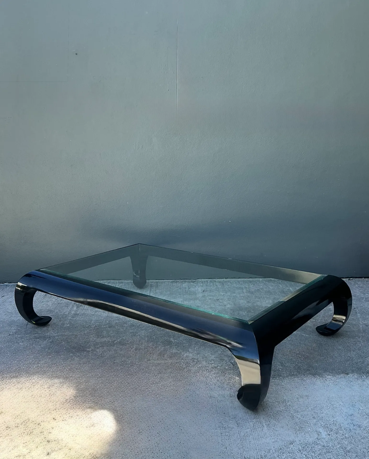 Vintage Lacquer and Glass Coffee Table — additional photo 1