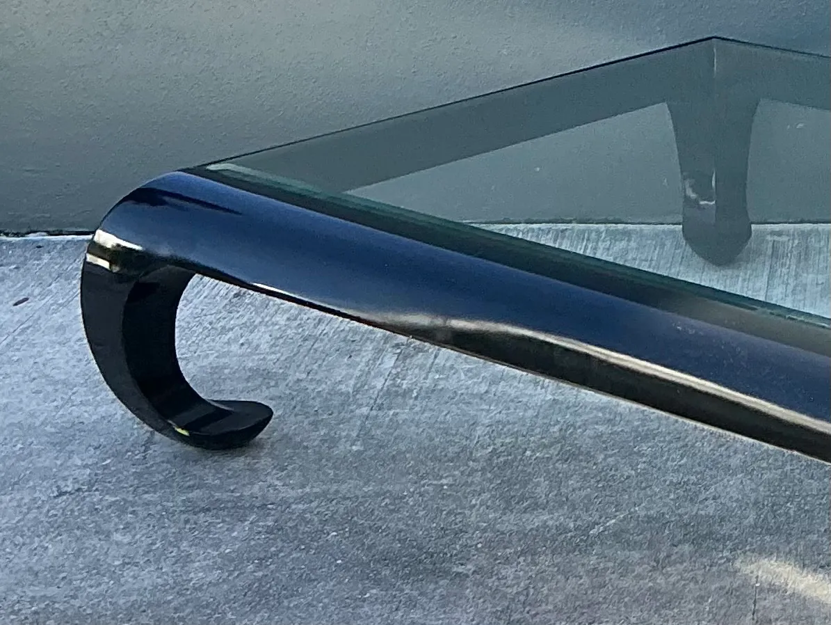 Vintage Lacquer and Glass Coffee Table — additional photo 3
