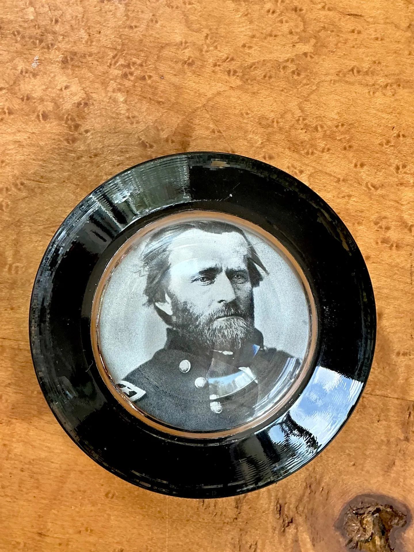 Vintage Glass Paperweight with Ulysses S. Grant Portrait — additional photo 1