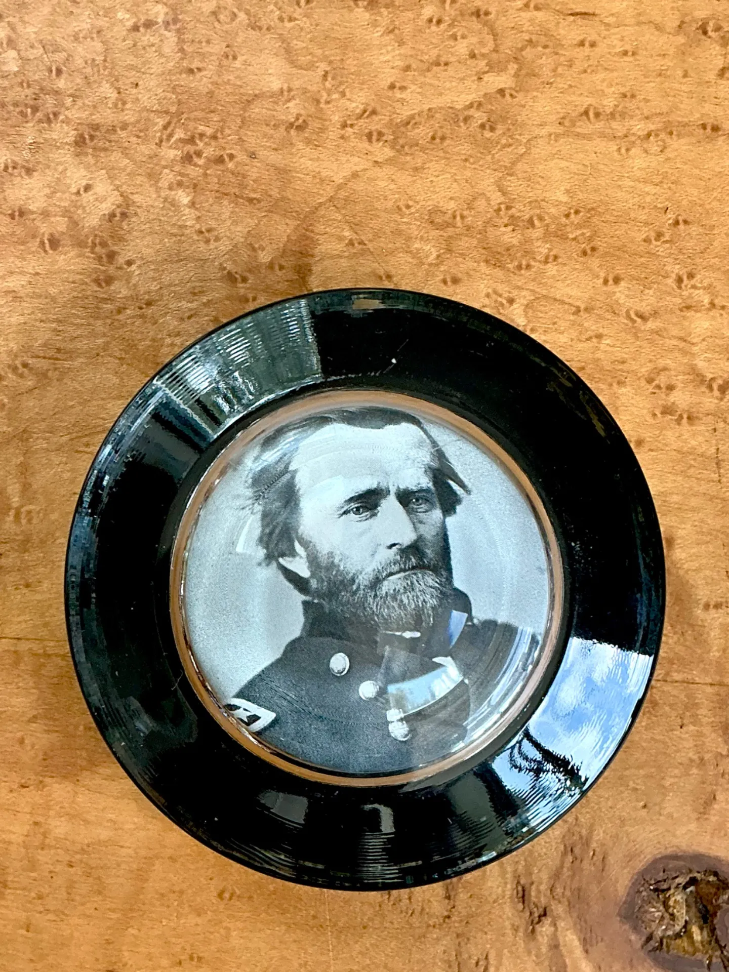 Vintage Glass Paperweight with Ulysses S. Grant Portrait — additional photo 2
