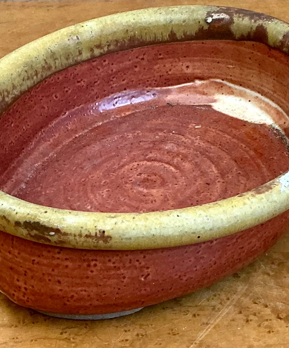 Vintage Oval Ceramic Pottery Bowl — additional photo 2