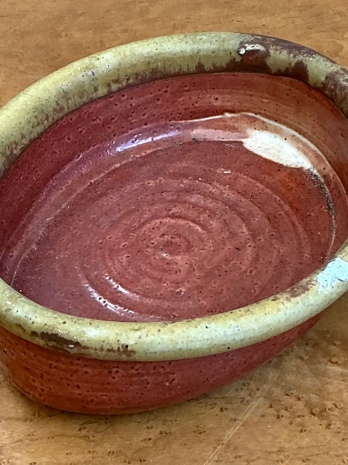 Vintage Oval Ceramic Pottery Bowl — additional photo 8