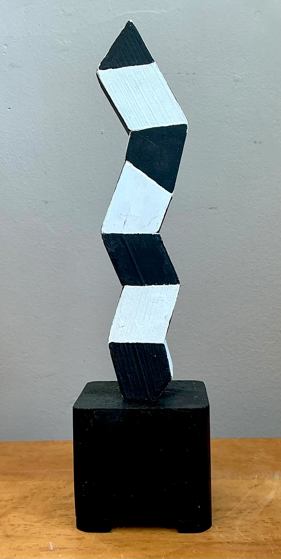 Vintage Geometric Wood Sculpture — additional photo 6