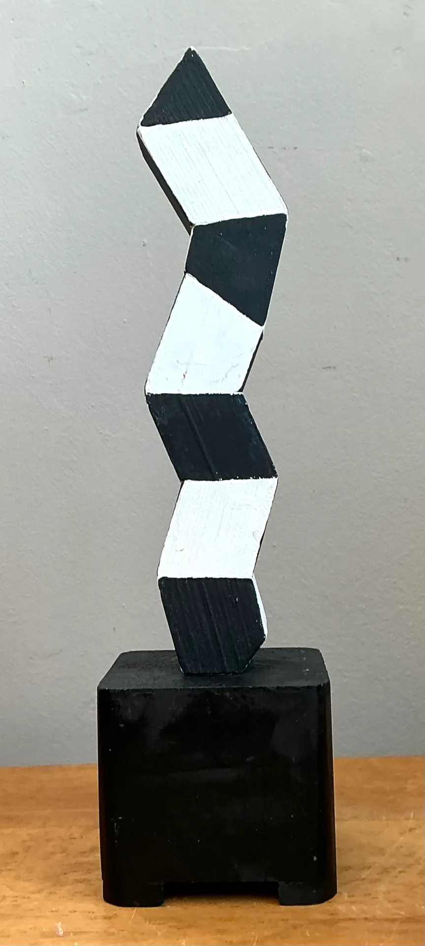 Vintage Geometric Wood Sculpture — additional photo 1