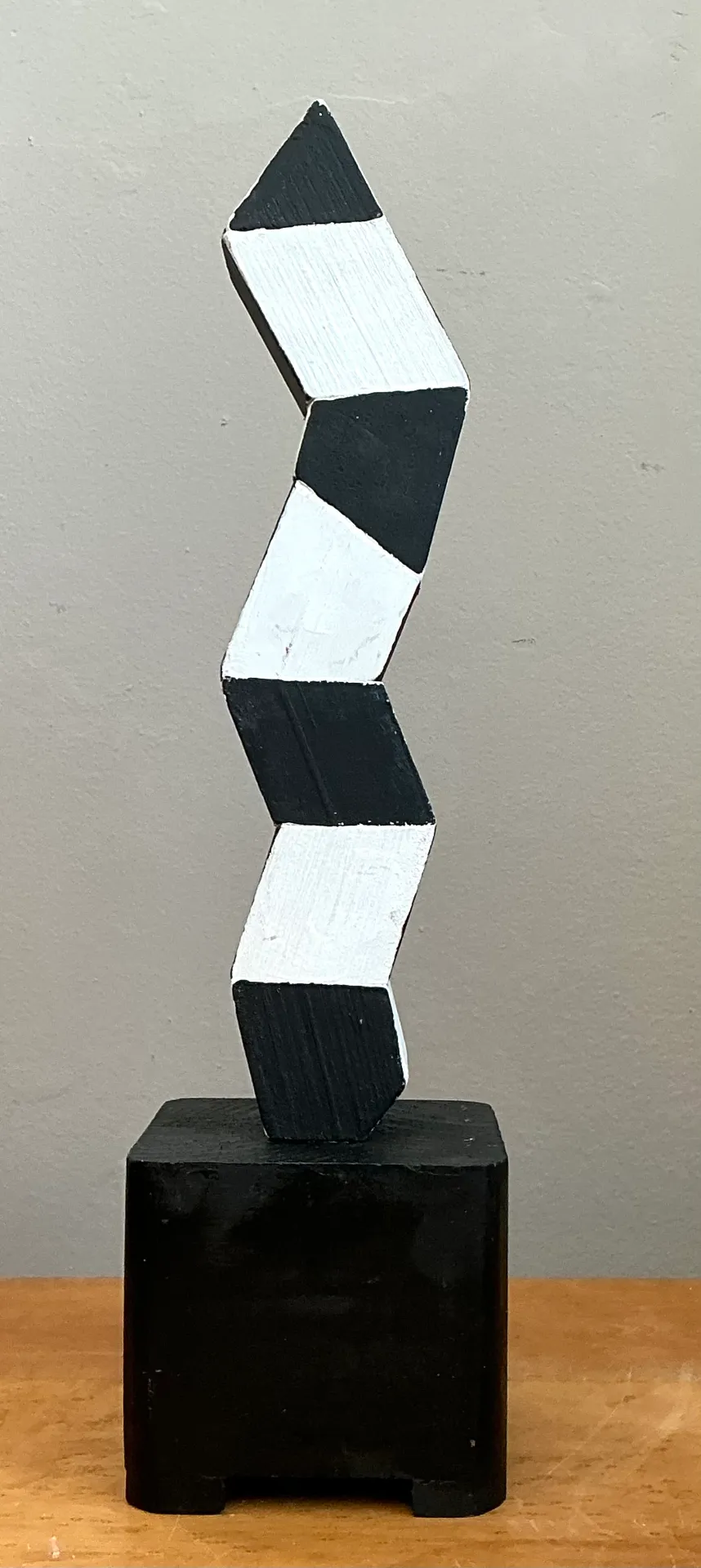 Vintage Geometric Wood Sculpture — additional photo 3